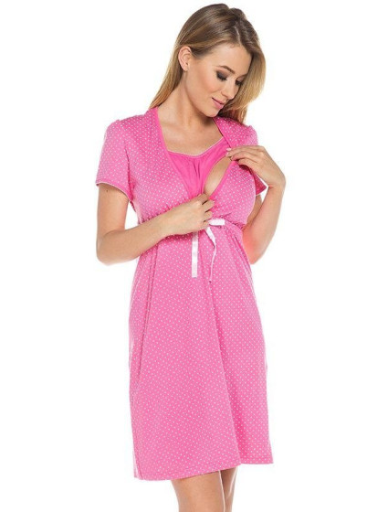 Bavlněná těhotenská noční košile model 17644965 růžová - Italian Fashion