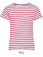 SOL'S Miles Kids Dětské pruhované tričko 25.1400 white/red SOL'S Miles Kids Dětské pruhované tričko 25.1400 white/red