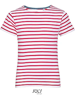 SOL'S Miles Kids Dětské pruhované tričko 25.1400 white/red