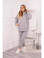 Zateplený set s mikinou s kapucí šedý Zateplený set s mikinou s kapucí šedý