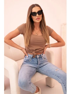 Dámská klasická bavlněná blůza s krátkým rukávem modrá