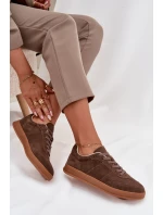 Dámské semišové sneakersy Big Star SS274676 HI-POLY SYSTEM Hnědé Dámské semišové sneakersy Big Star SS274676 HI-POLY SYSTEM Hnědé