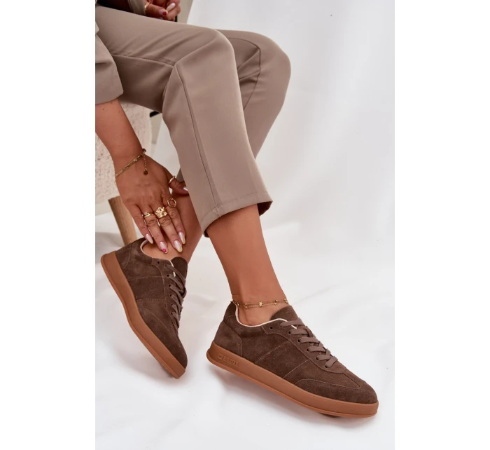 Dámské semišové sneakersy Big Star SS274676 HI-POLY SYSTEM Hnědé Dámské semišové sneakersy Big Star SS274676 HI-POLY SYSTEM Hnědé