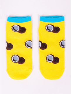 Yoclub Kotníkové bavlněné ponožky vzory barev SK-86/UNI/05 žlutá