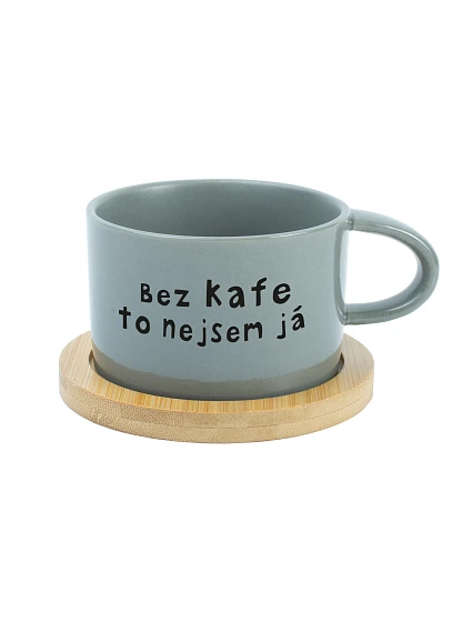 BEZ KAFE TO NEJSEM JÁ - šedý hrníček makronka 200 ml BEZ KAFE TO NEJSEM JÁ - šedý hrníček makronka 200 ml