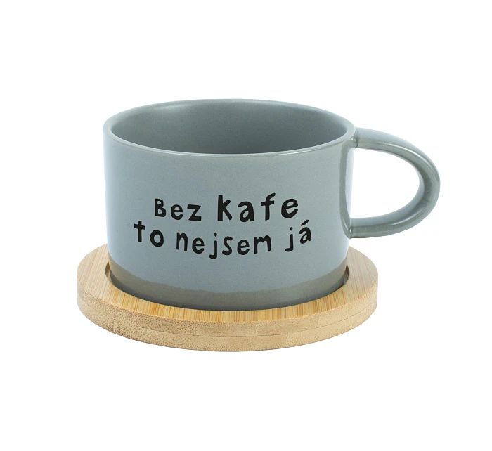 BEZ KAFE TO NEJSEM JÁ - šedý hrníček makronka 200 ml BEZ KAFE TO NEJSEM JÁ - šedý hrníček makronka 200 ml
