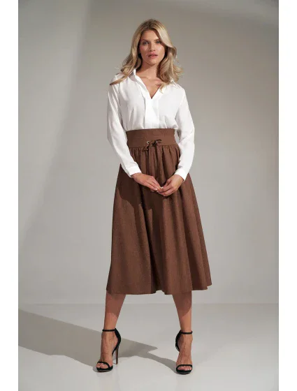 Sukně model 18220657 hnědá - Figl Sukně model 18220657 hnědá - Figl