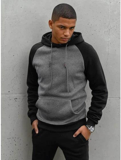 Pánská tmavě šedá mikina Dstreet BX5489 Pánská tmavě šedá mikina Dstreet BX5489