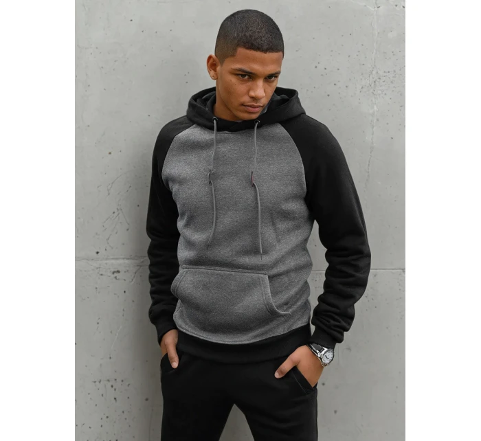 Pánská tmavě šedá mikina Dstreet BX5489 Pánská tmavě šedá mikina Dstreet BX5489