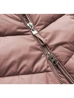 DŁUGA PIKOWANA KURTKA DAMSKA ZIMOWA RÓŻ model 21241982 - Libland