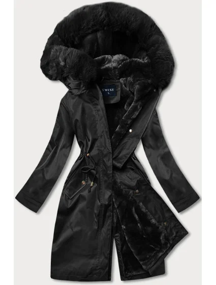 ZIMOWA KURTKA DAMSKA NA MISIU CZARNA model 21243984 - S'WEST