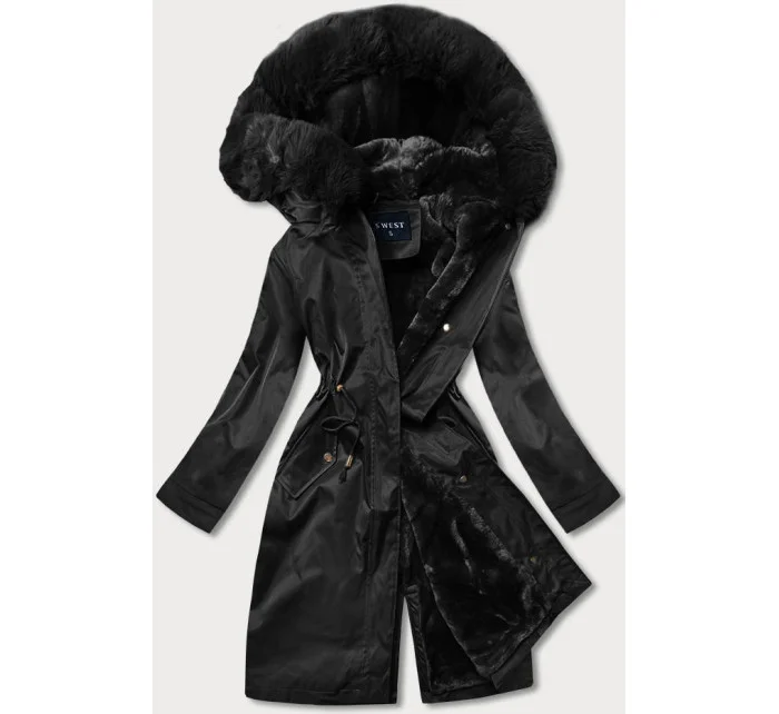 ZIMOWA KURTKA DAMSKA NA MISIU CZARNA model 21243984 - S'WEST
