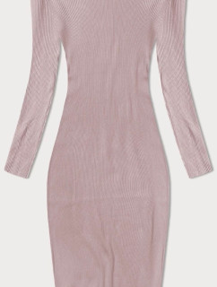 Růžové tužkové šaty s dlouhými rukávy (MM98012)