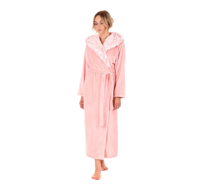 Dámský župan Flora s kapucí 3956 3050 růžová perla - Vestis Dámský župan Flora s kapucí 3956 3050 růžová perla - Vestis