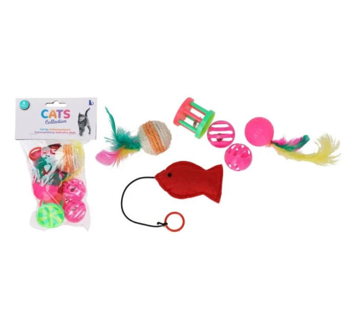 SADA 6 KUSŮ HRAČEK PRO KOČKY