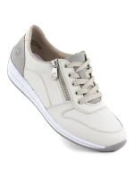 Dámská krémová kožená sportovní polobotka model 21910625 - Rieker Dámská krémová kožená sportovní polobotka model 21910625 - Rieker