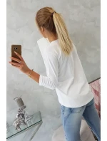 Halenka s 3D grafikou ptáka bílá Halenka s 3D grafikou ptáka bílá