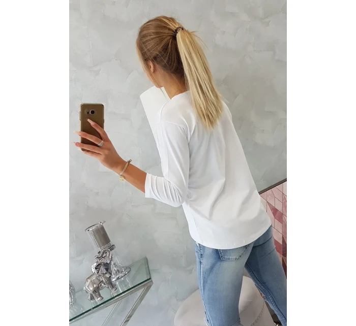 Halenka s 3D grafikou ptáka bílá Halenka s 3D grafikou ptáka bílá