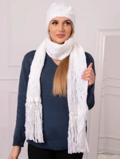 Dámská souprava se šátkem Dorota model 21301073 bílá - K-Fashion