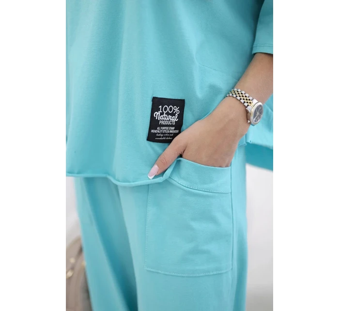 Bavlněný komplet halenka + kalhoty mincovna Bavlněný komplet halenka + kalhoty mincovna