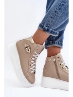 Dámské vysoké tenisky na zip Lemar Bež Katerin Dámské vysoké tenisky na zip Lemar Bež Katerin