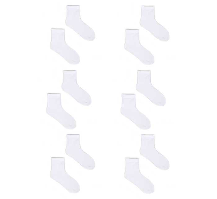 Yoclub Chlapecké hladké bílé ponožky 6-pack SKA-0056C-0100-002 White