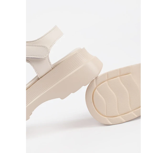 Pohodlné  sandály hnědé dámské platforma