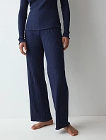 Versatile Rib Straight Trousers - Blue - TRIUMPH Blue - TRIUMPH