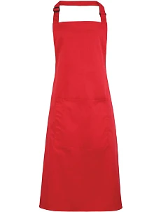 Premier PR 154 Zástěra s laclem a kapsou na břiše "Colours" 39.0154 strawberry red