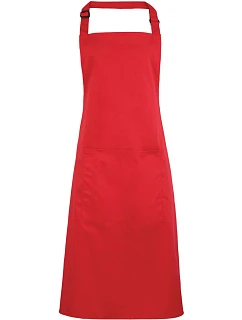 Premier PR 154 Zástěra s laclem a kapsou na břiše "Colours" 39.0154 strawberry red