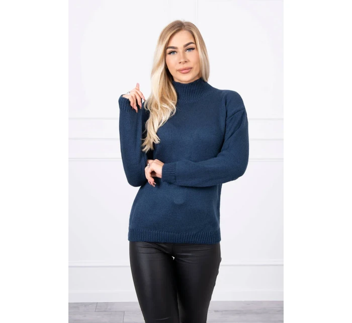 Poloviční svetr s rolákem tmavě modrý