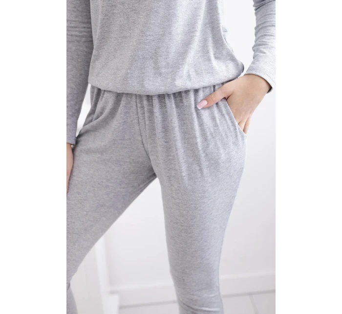 Viskózový overal do pasu šedý