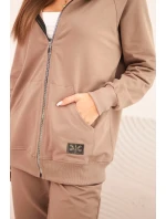 Dámský bavlněný komplet s kapucí a zipem fango