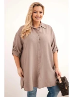 Dámská košile Plus Size z viskózy s delším zadním dílem fango Dámská košile Plus Size z viskózy s delším zadním dílem fango