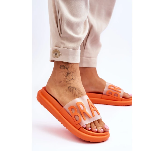 Dámské pantofle na platformě Orange Brave