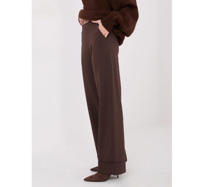 Spodnie IT SP model 21782407 ciemny brązowy - FPrice Spodnie IT SP model 21782407 ciemny brązowy - FPrice