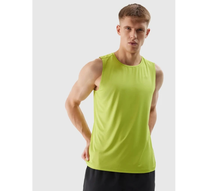 Pánský sportovní tank top regular z recyklovaných materiálů 4F - šťavnatý zelený Pánský sportovní tank top regular z recyklovaných materiálů 4F - šťavnatý zelený