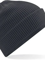 Beechfield B 52N Pletená bio čepice s vaflovým úpletem 53.052N graphite grey