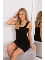 Černé nařasené šaty bez ramínek