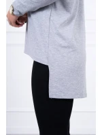 Halenka s potiskem a delšími zády šedá