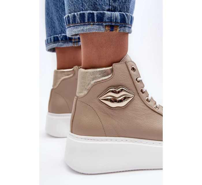 Dámské vysoké tenisky na zip Lemar Bež Katerin Dámské vysoké tenisky na zip Lemar Bež Katerin