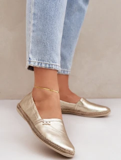 Elegantní Damské Kožené Espadrilky Zazoo 10177 Zlaté