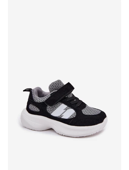 Dětské Sportovní Boty Tenisky Na Suchý Zip Černé Šedé model 21700780 - Boto Dětské Sportovní Boty Tenisky Na Suchý Zip Černé Šedé model 21700780 - Boto