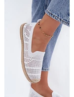 Dámské síťované espadrilky z látky Bílé Candessa Dámské síťované espadrilky z látky Bílé Candessa