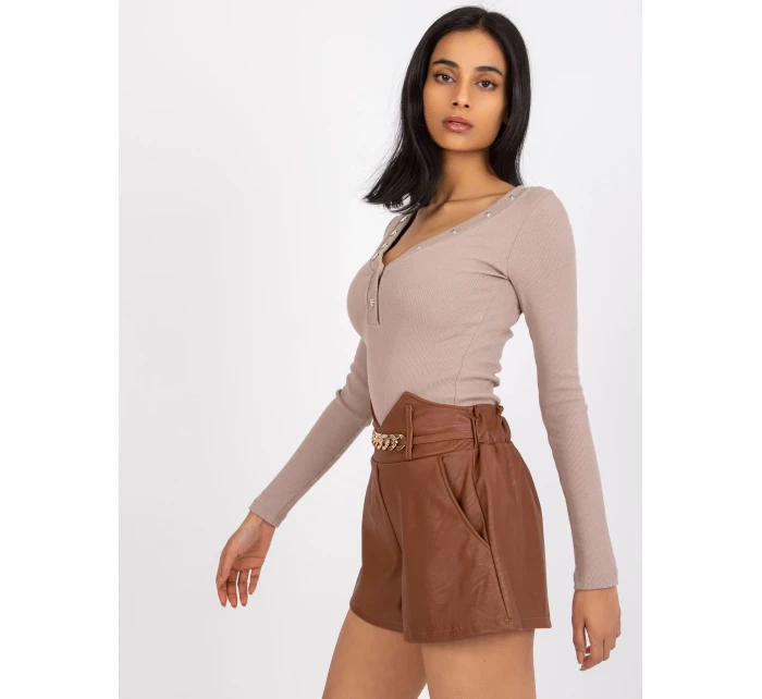 DHJ SN 5060 šortky.66P hnědá