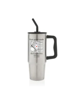 Personalizovaná termoska s barevným víčkem s mapou