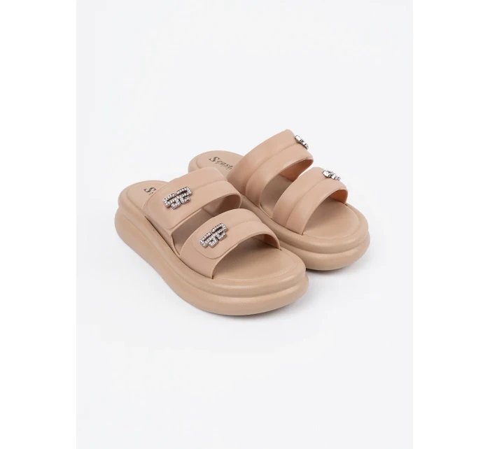 Trendy  nazouváky dámské hnědé platforma