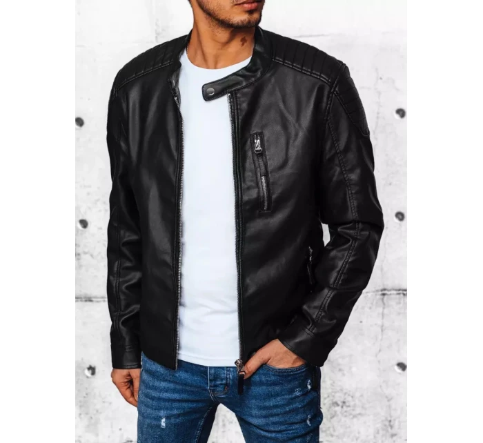 Pánská kožená bunda černá model 21968053 - Dstreet