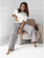 Dámské kalhoty s širokými nohavicemi šedé Dstreet model 21977035 - FashionStreet