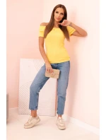 Dámská bavlněná blůza s výstřihem do V a potiskem bílá Dámská bavlněná blůza s výstřihem do V a potiskem bílá